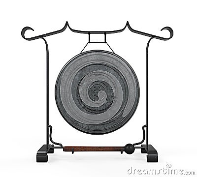 Metal Gong Isolated Stock Photo