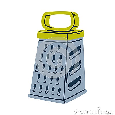 Metal Grater with Handle as Cooking Utensil Vector Illustration Vector Illustration