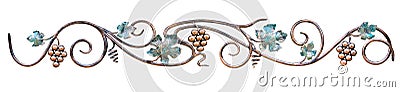 Metal green and gold ornament with grapes Stock Photo