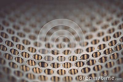 Metal grid of car air filter for background Stock Photo