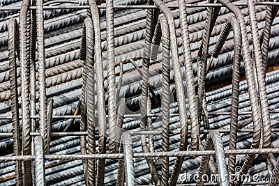 Metal grids used in a construction Stock Photo