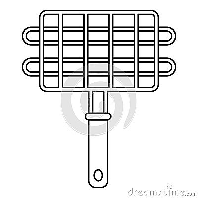 Metal grill for barbecue icon, outline style Vector Illustration