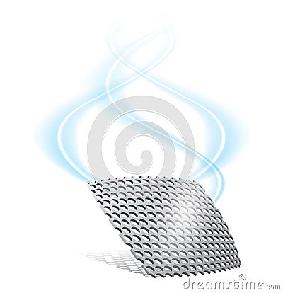 Metal grille with smoke Vector Illustration