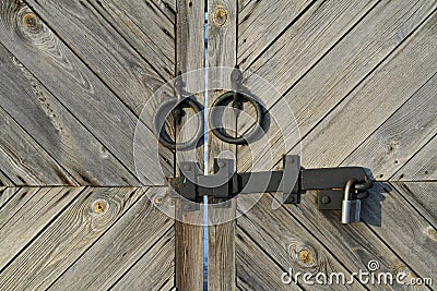 Metal handle and hasp with lock Stock Photo