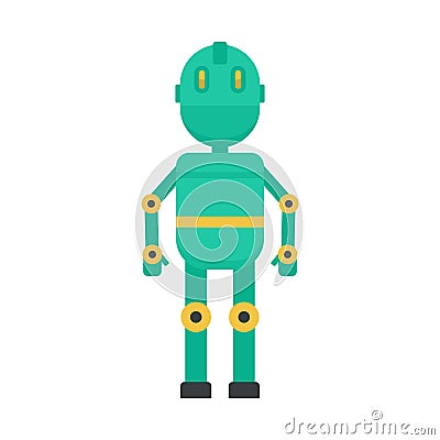 Metal humanoid icon, flat style Vector Illustration