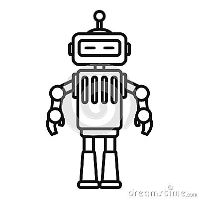 Metal humanoid icon, outline style Vector Illustration