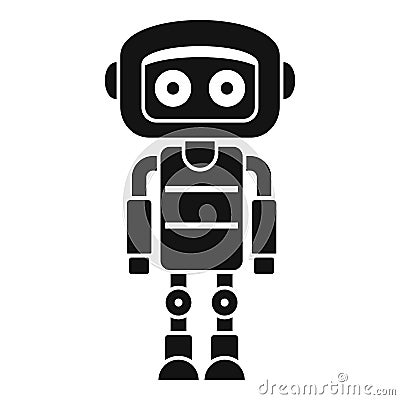 Metal humanoid icon, simple style Vector Illustration