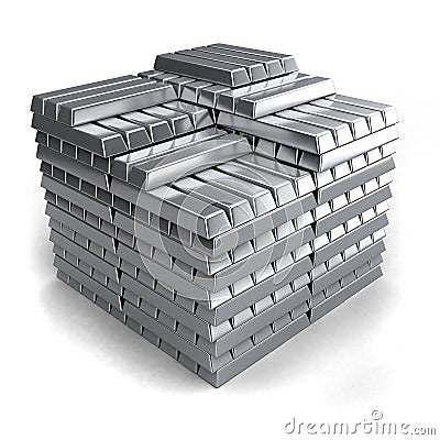 Metal ingots Stock Photo