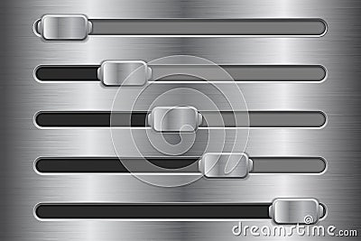 Metal interface slider buttons Vector Illustration