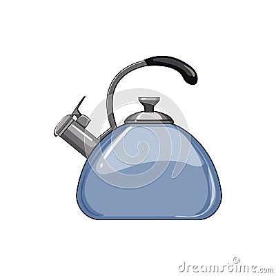 metal kettle kitchen cartoon vector illustration Vector Illustration