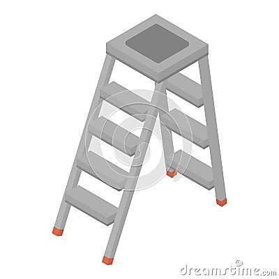 Metal ladder icon, isometric style Vector Illustration