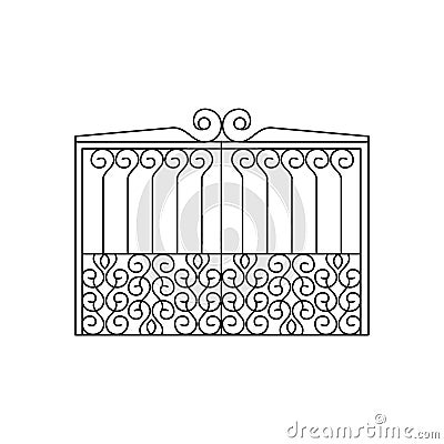 Metal Lattice Fencing Design Vector Illustration