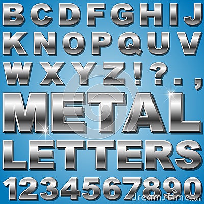 Metal Letters Vector Illustration