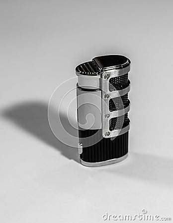 Metal lighter black and withe combination Stock Photo