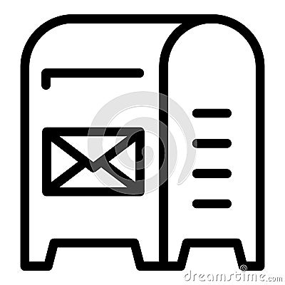 Metal mailbox icon, outline style Vector Illustration