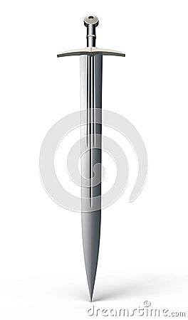 Metal Medieval sword isolated on a white background Stock Photo