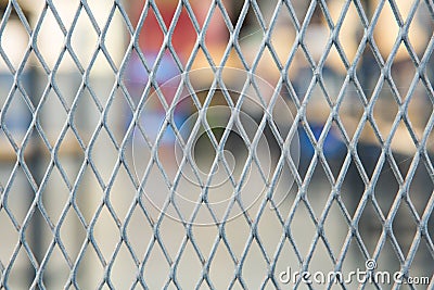 Metal mesh or aluminum grid with regular pattern Stock Photo