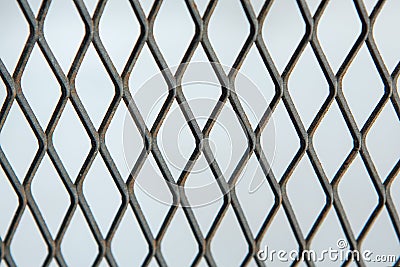 Metal mesh or aluminum grid with regular pattern Stock Photo