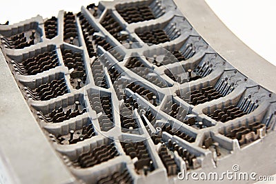 Metal mold for casting rubber tires Stock Photo