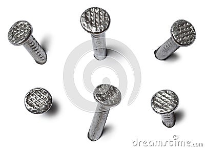 Metal nail heads Stock Photo