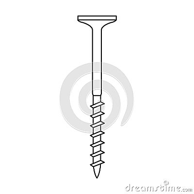 Metal nails vector icon.Outline vector icon isolated on white background metal nails. Vector Illustration