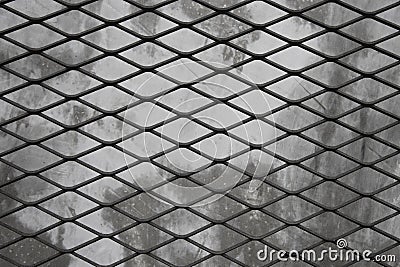 Metal net abstract background , Steel cage pattern , wall Stock Photo