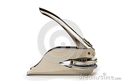 Metal Notary Embosser Stock Photo