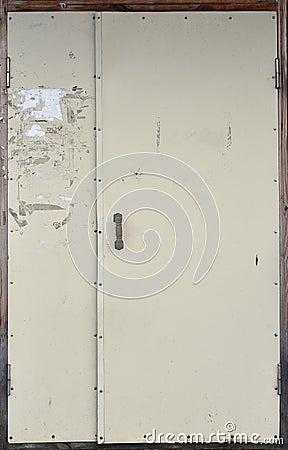Metal old and shabby doors gates. Vintage door texture Stock Photo