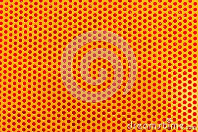 metal orange mesh with round holes, texture Stock Photo