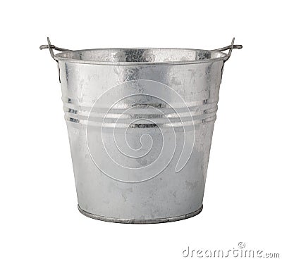 Metal Pail with a Clipping Path Stock Photo