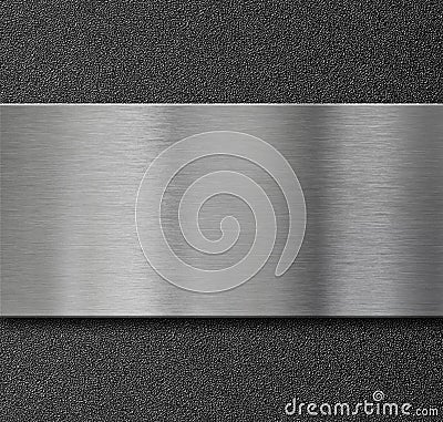 Metal panel over black plastic plate Stock Photo