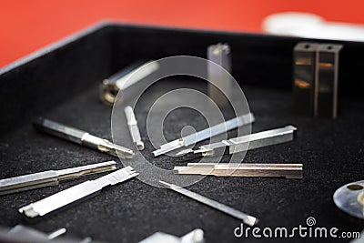 metal parts for tooling or mold manufacturing Stock Photo