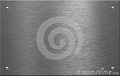 Metal plate with four rivets Stock Photo