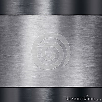 Metal plate over dark metalic background 3d illustration Stock Photo