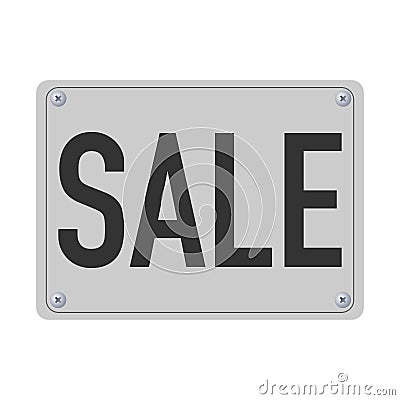 Metal plate with sale written on it Stock Photo