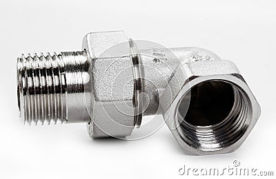 Metal plumbing fittings Stock Photo