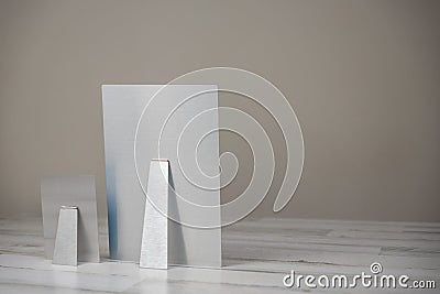 Metal print photography product with kickstand - back view Stock Photo
