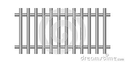 Metal prison bars isolated. Vector illustration Stock Photo