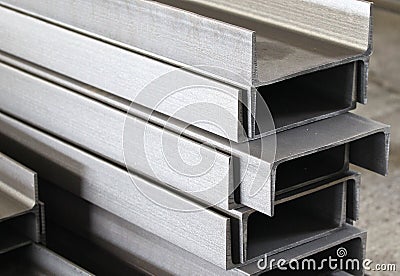 Metal profile channel Stock Photo