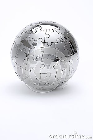 Metal puzzle globe Stock Photo