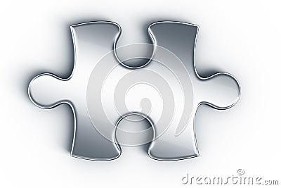 Metal puzzle pieces Stock Photo