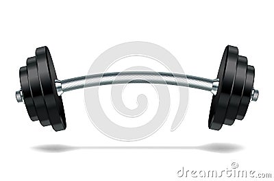 Metal realistic barbell Vector Illustration