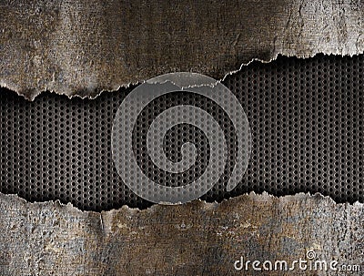 Metal ripped hole background Stock Photo