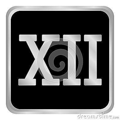 Roman numeral twelve Vector Illustration