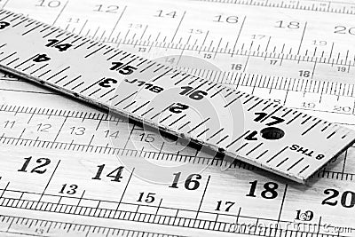 Metal ruler Stock Photo