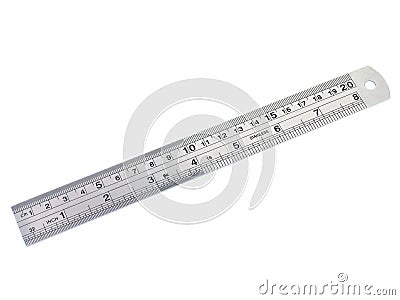 Metal ruler isolated Stock Photo