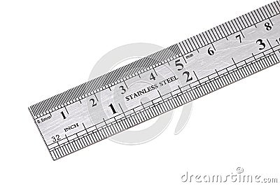 Metal ruler isolated Stock Photo