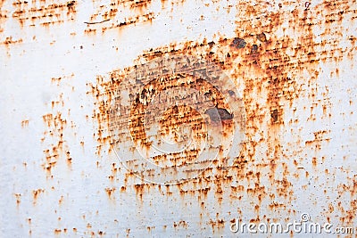 Metal Rust Background Metal Rust Texture. Beautiful unusual background. Rusted white painted metal wall. Stock Photo