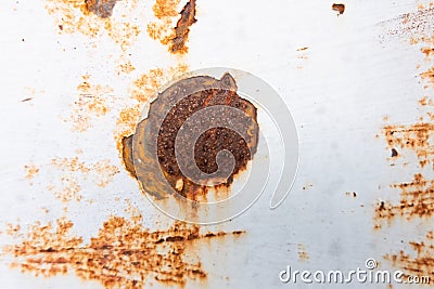 Metal Rust Background Metal Rust Texture. Beautiful unusual background. Rusted white painted metal wall. Stock Photo