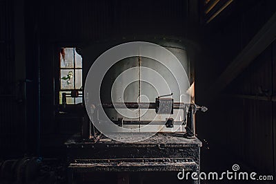 Metal Scale Detail - Derelict Ether-Mix House - Abandoned Indiana Army Ammunition Depot - Indiana Editorial Stock Photo